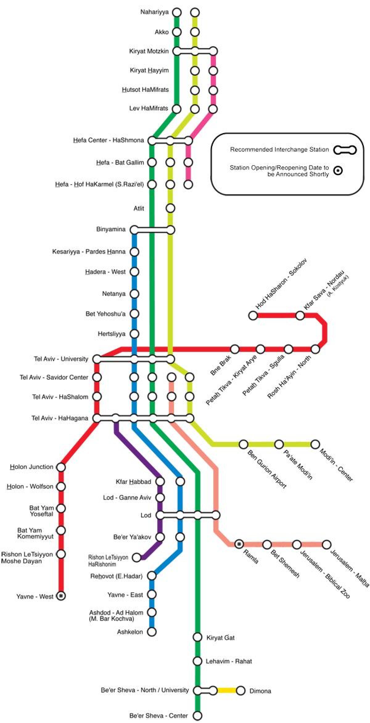 Tel Avivi raudteejaamad kaart