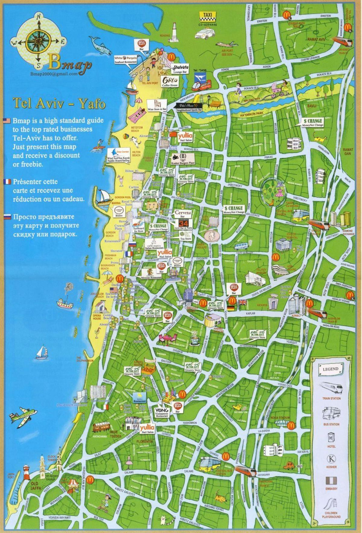 Tel Aviv vaatamisväärsuste kaardil