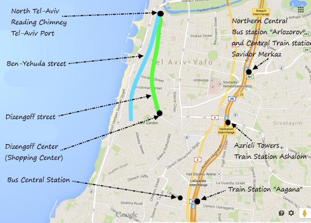 kaart Tel Avivi ühistransport