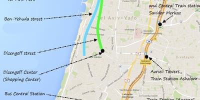 Kaart Tel Avivi ühistransport